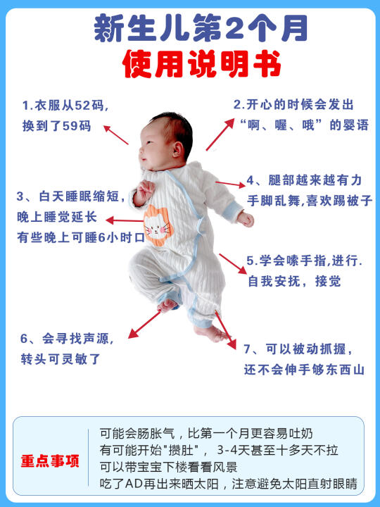 新生儿第2个月有哪些变化？及要知道的51件事