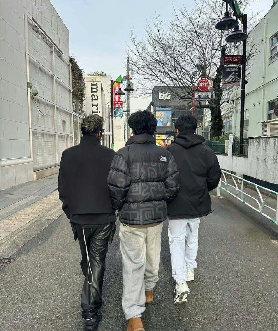 谢霆锋和两个儿子背影照  谢霆锋和两个儿子散步背影照，Lucas和Quintus