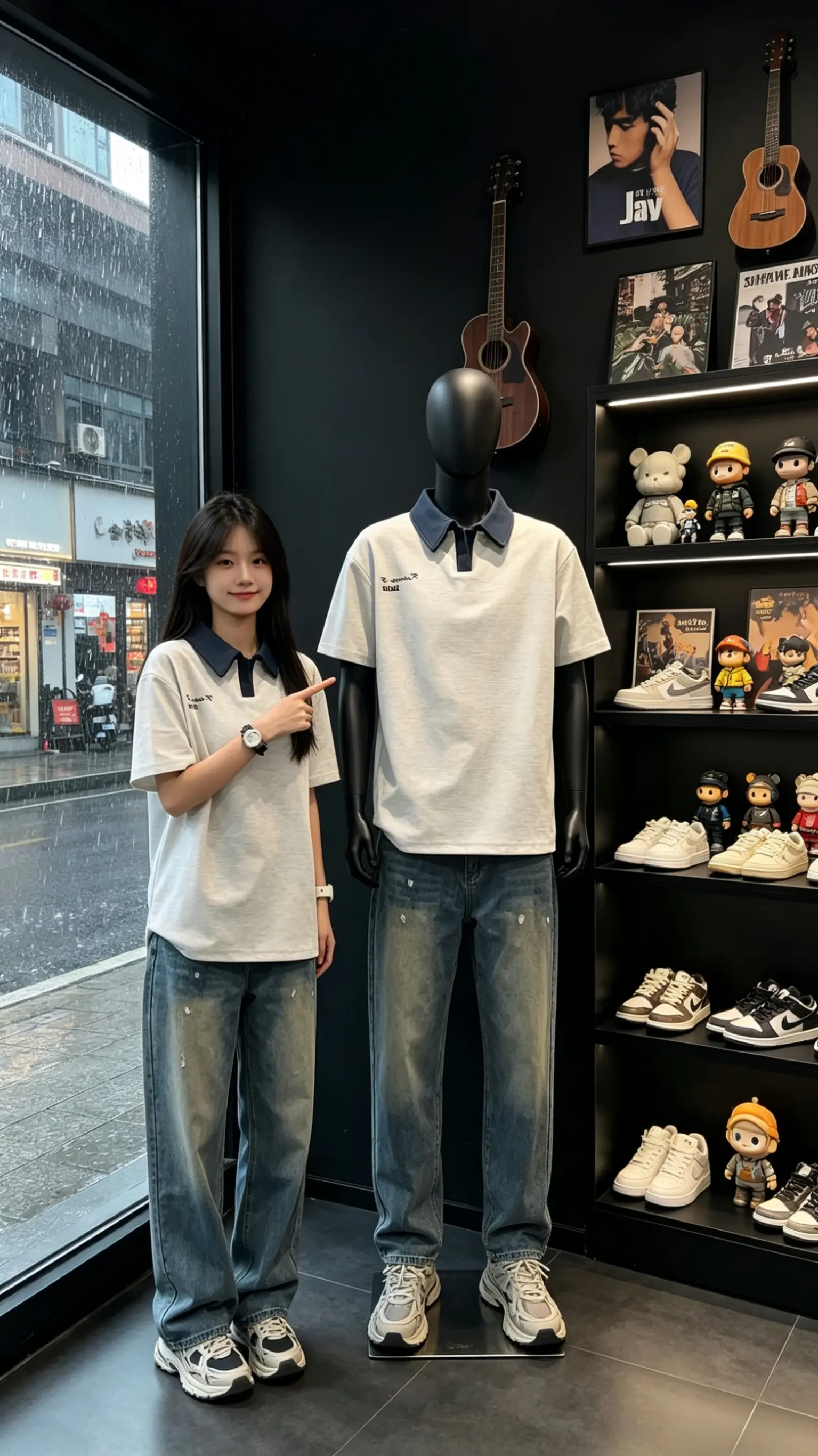 拼接设计POLO衫