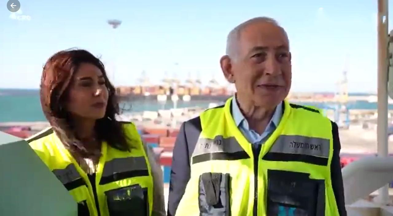 内塔尼亚胡亮相阿什杜德港，精神状态很好。他还接受媒体采访称我现在在阿什杜德港。港