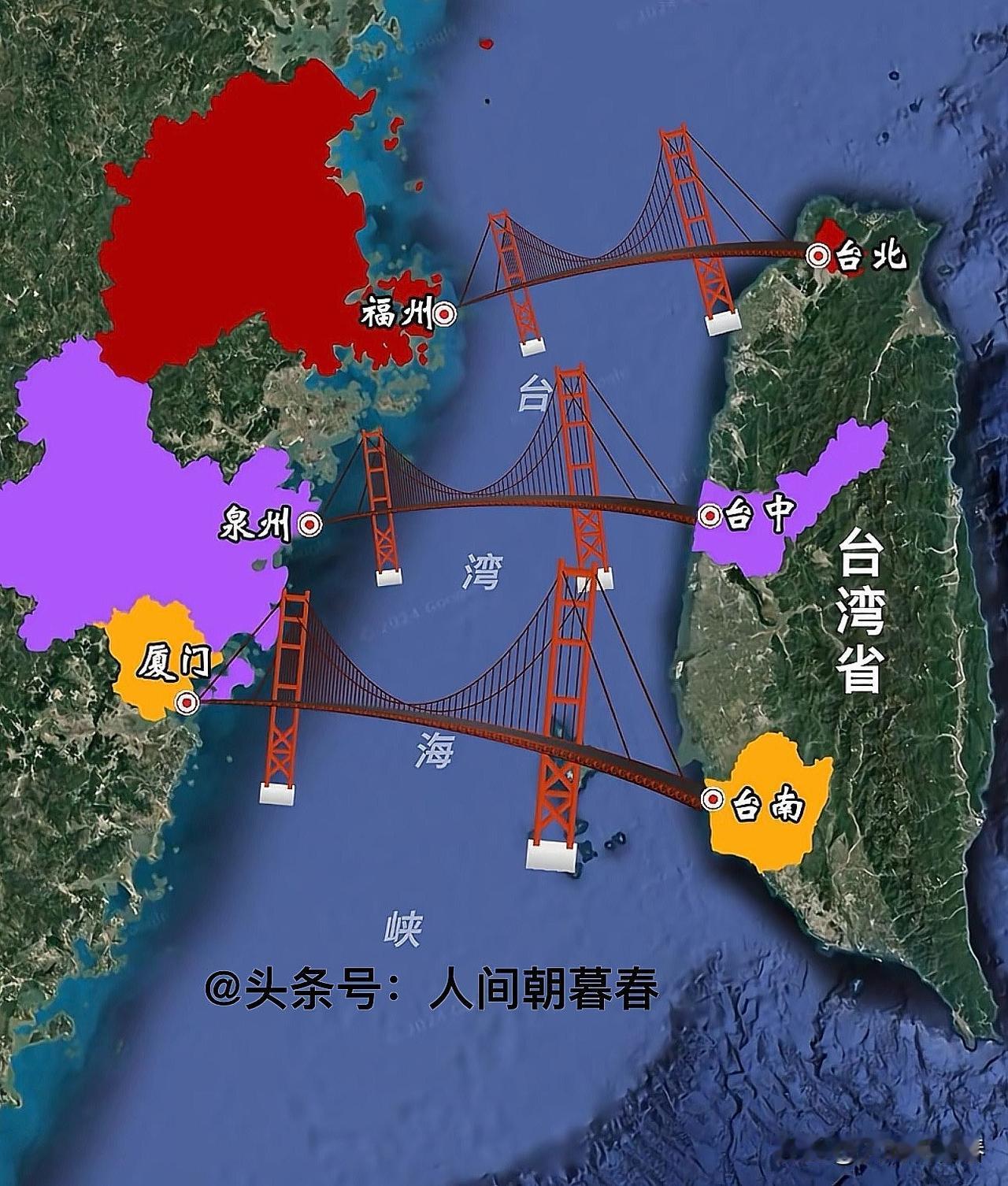 从地理角度来看，台湾海峡跨海大桥应该选择南线方案最为合理。南线方案从厦门出发，最