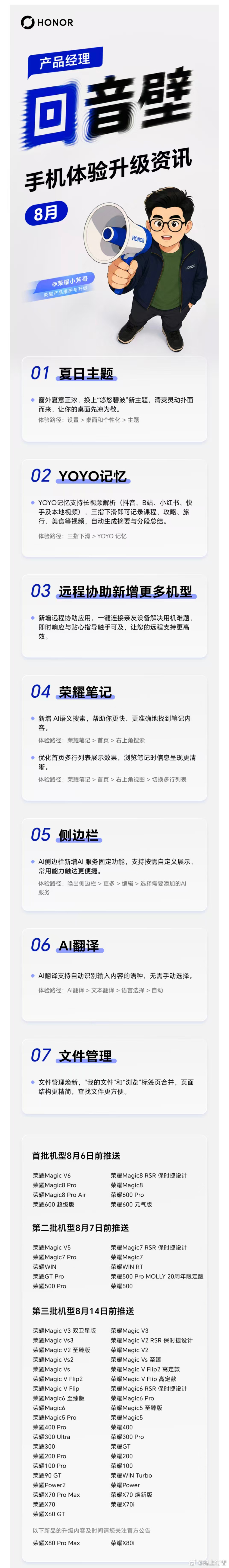 荣耀8月体验升级来啦！ MagicOS 11先锋品鉴会8.6启幕，Magic系列