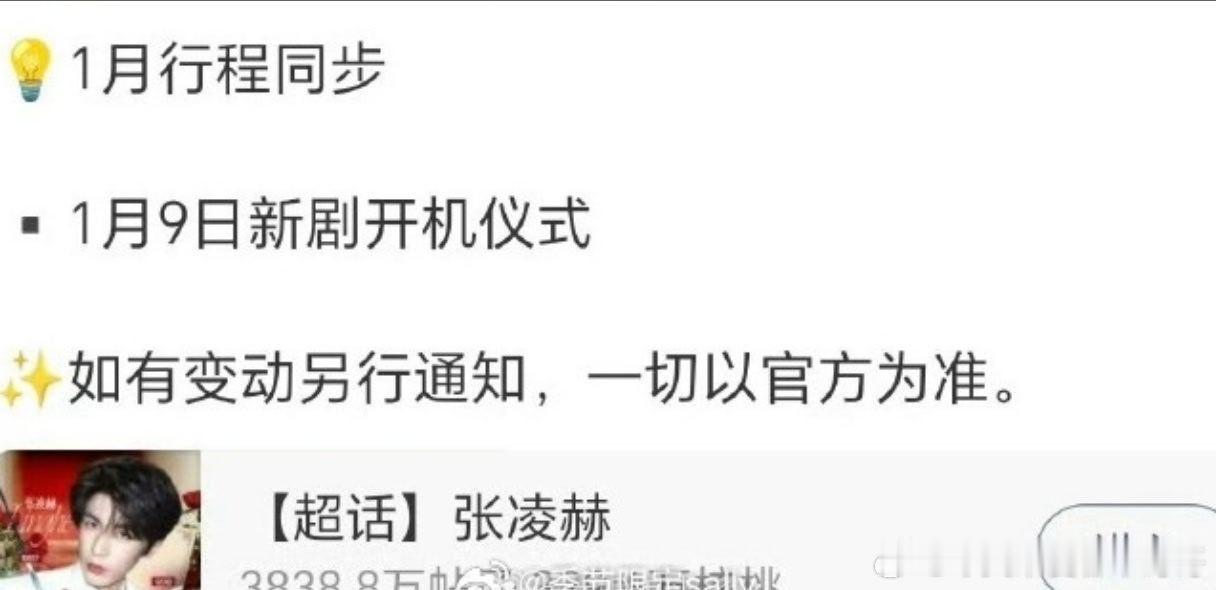 张凌赫归鸾1月9号开机 