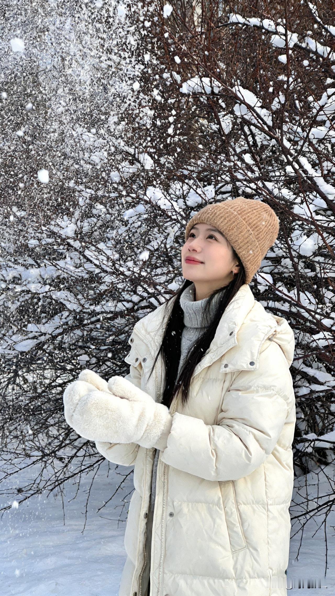 雪后逛公园，撞见满枝梅雪相依的绝景，忍不住拍了好多图！冷风一吹，鼻尖都凉，突然就