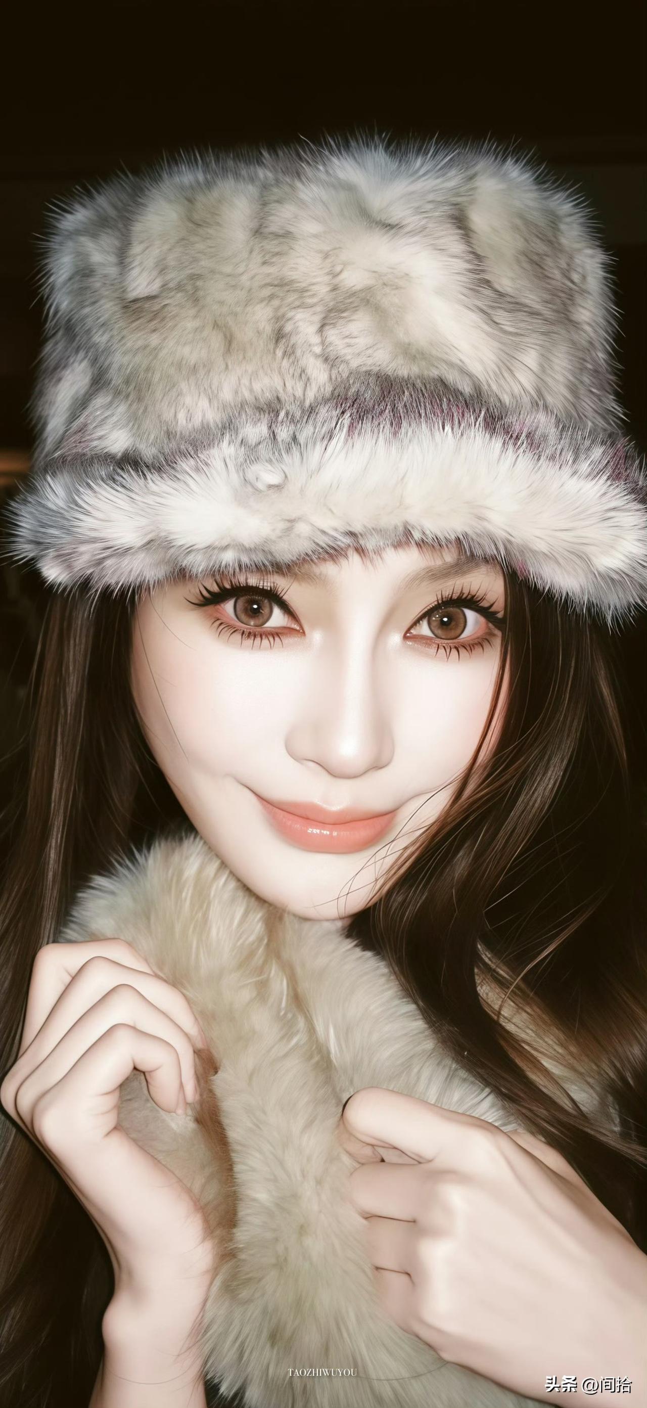 杨颖最新美照曝光，冬日暖阳下，毛茸茸的帽子和外套，让她看起来温暖又可爱。不得不说