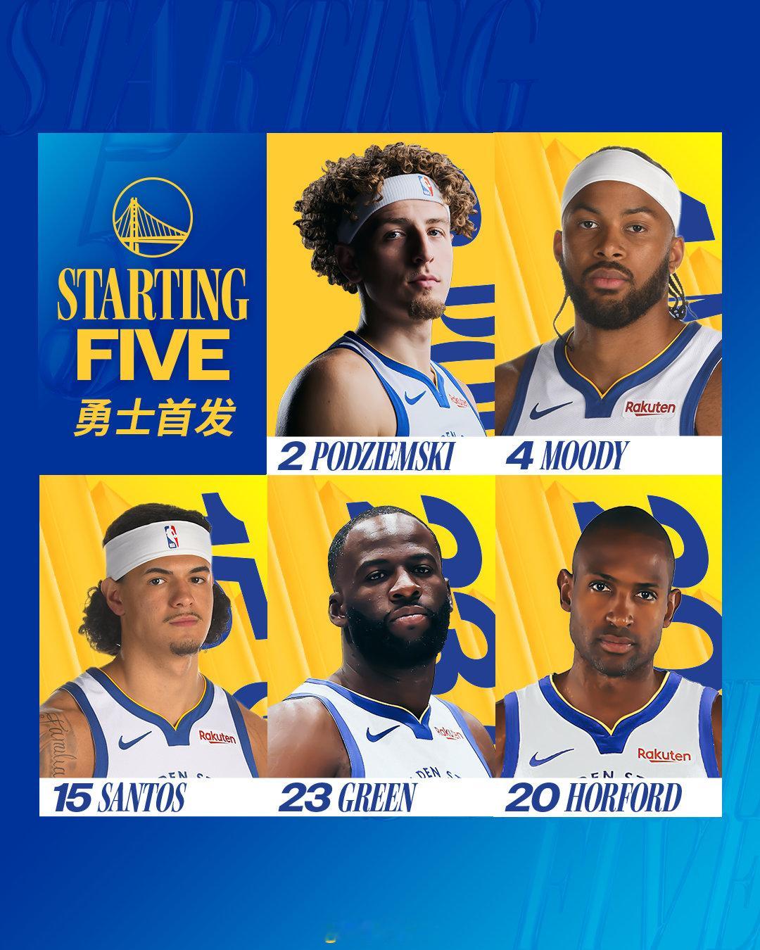 勇士今日首发：76人vs勇士