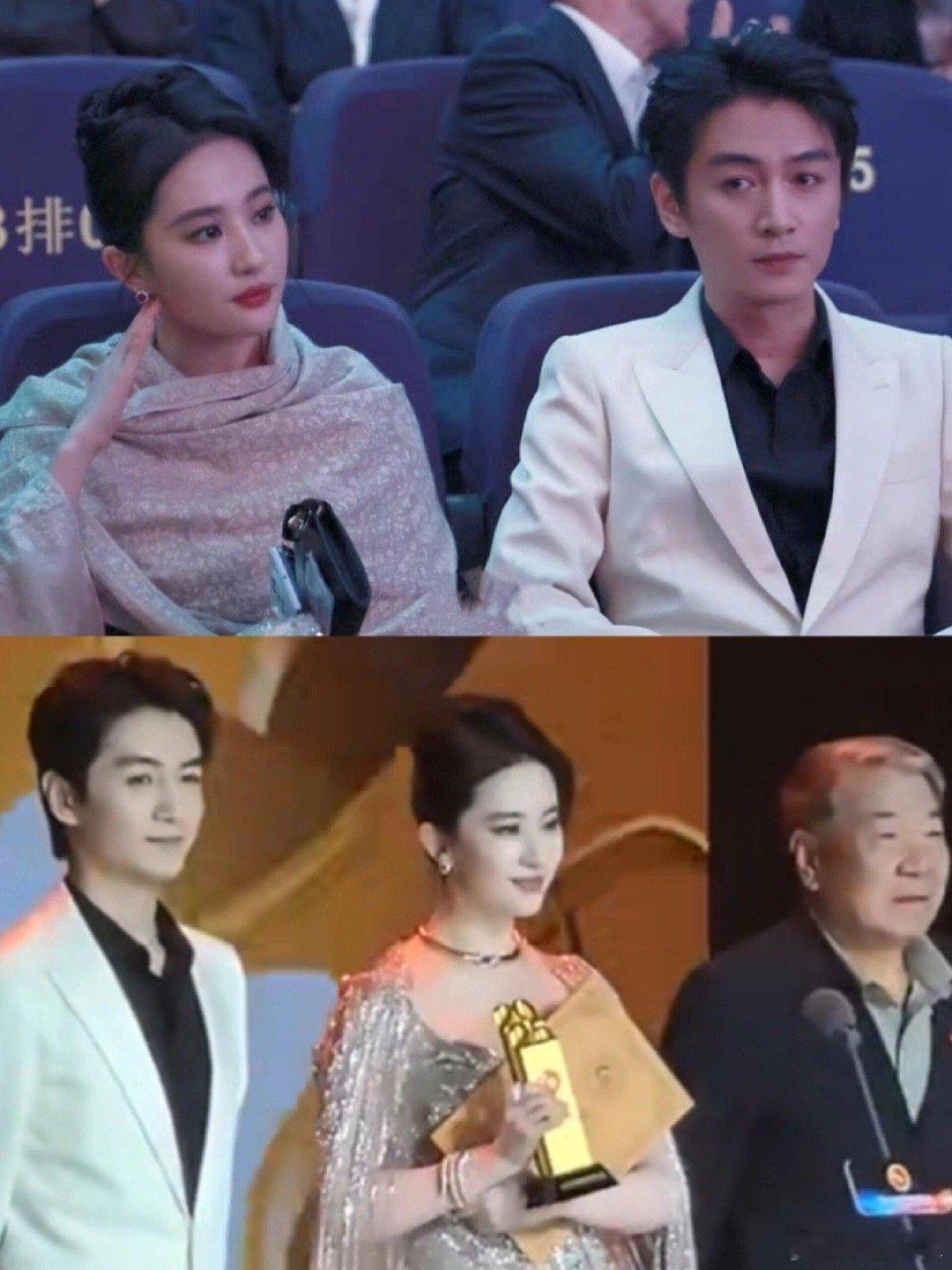 陈晓为刘亦菲颁奖刘亦菲荣获2025电视剧导演大会年度女主角，郑晓龙导演和陈晓为她