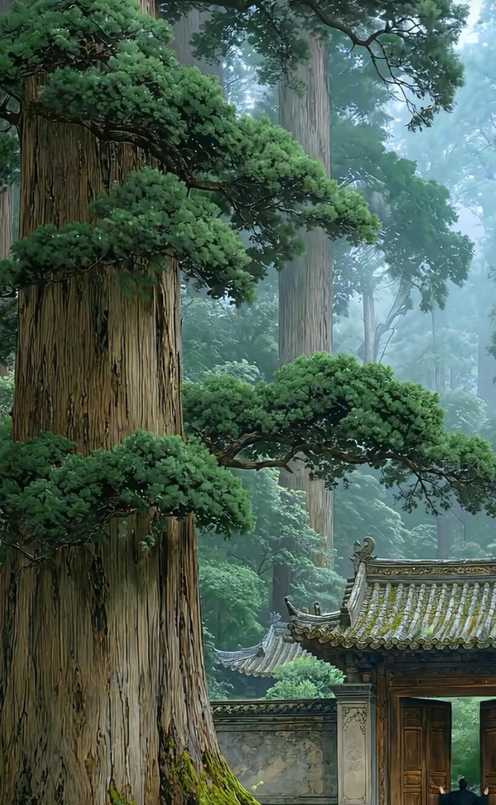 清晨入古寺，初日照高林。