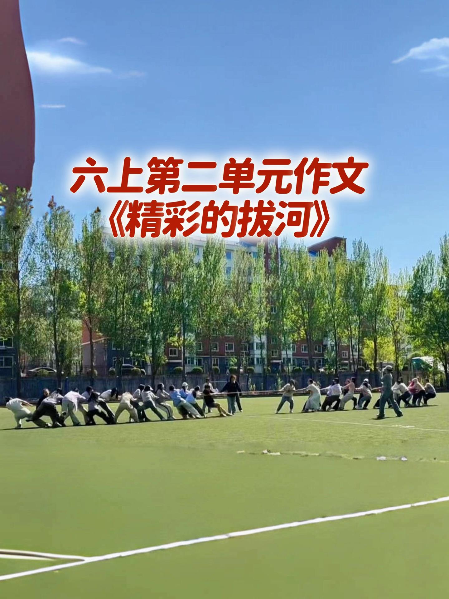 《精彩的拔河》 优秀范文。宝妈们，小学六年级上册第二单元作文《精彩的拔河》