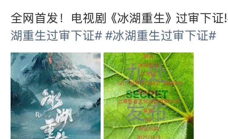 李昀锐黄杨钿甜新剧过审下证？