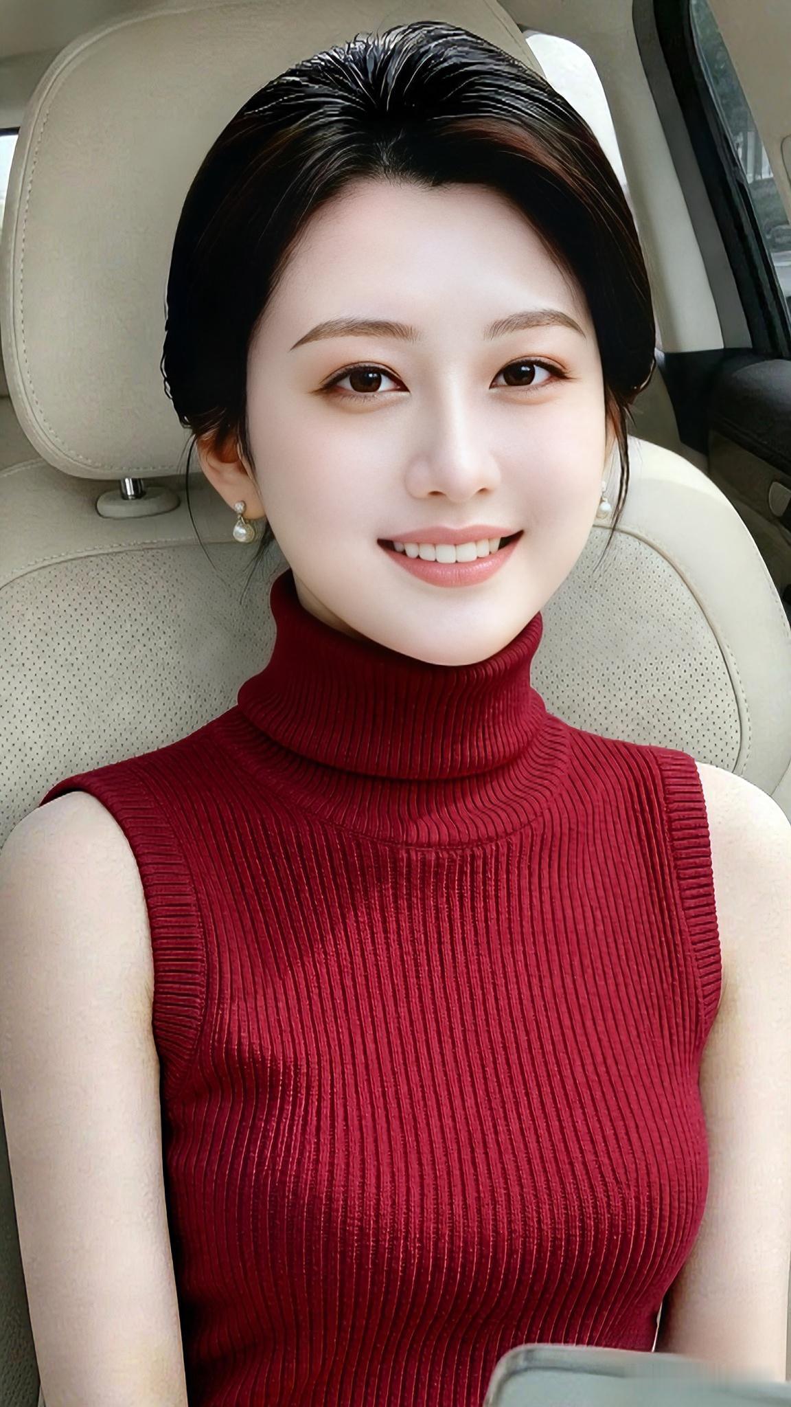 酒红高领无袖针织，自带成熟优雅氛围感，简约版型衬出流畅线条，温柔又有女人味✨日常