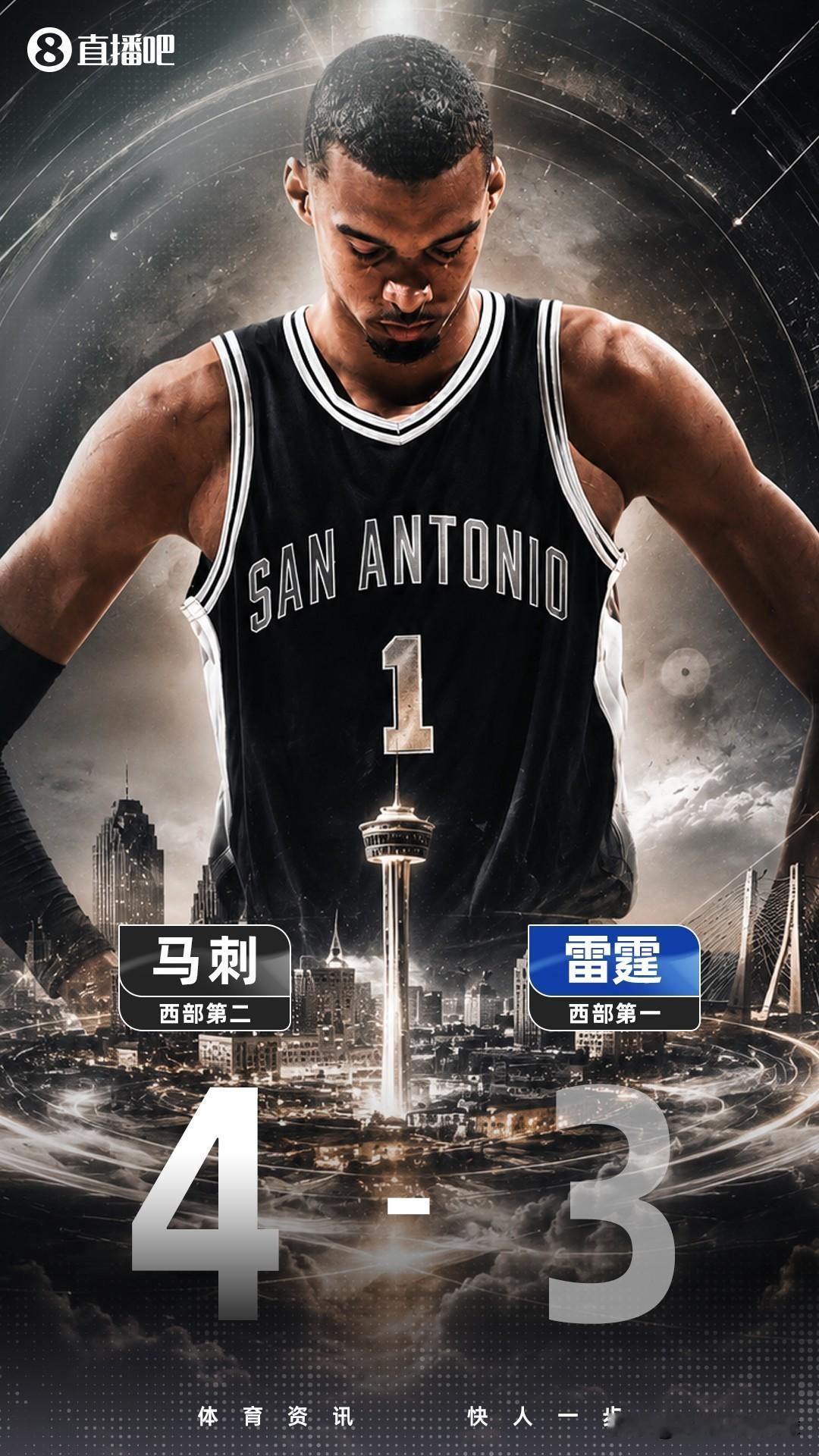恭喜恭喜🎉恭喜马刺4:3淘汰卫冕冠军雷霆，晋级NBA总决赛。文班亚马22分，表