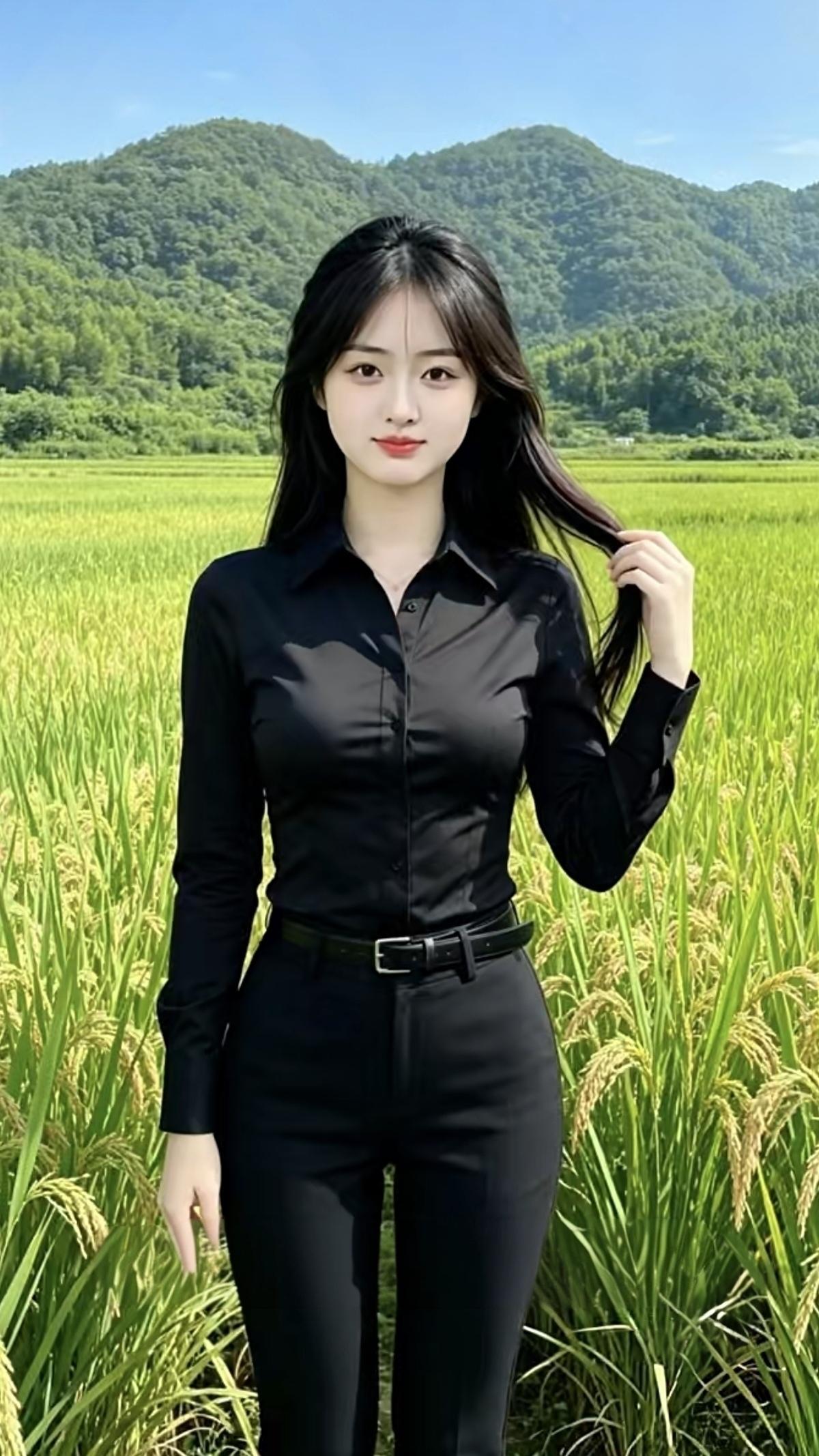 非叫我来先体验，
走着小路看稻田。
如果觉得务农苦，
…………………………
请你
