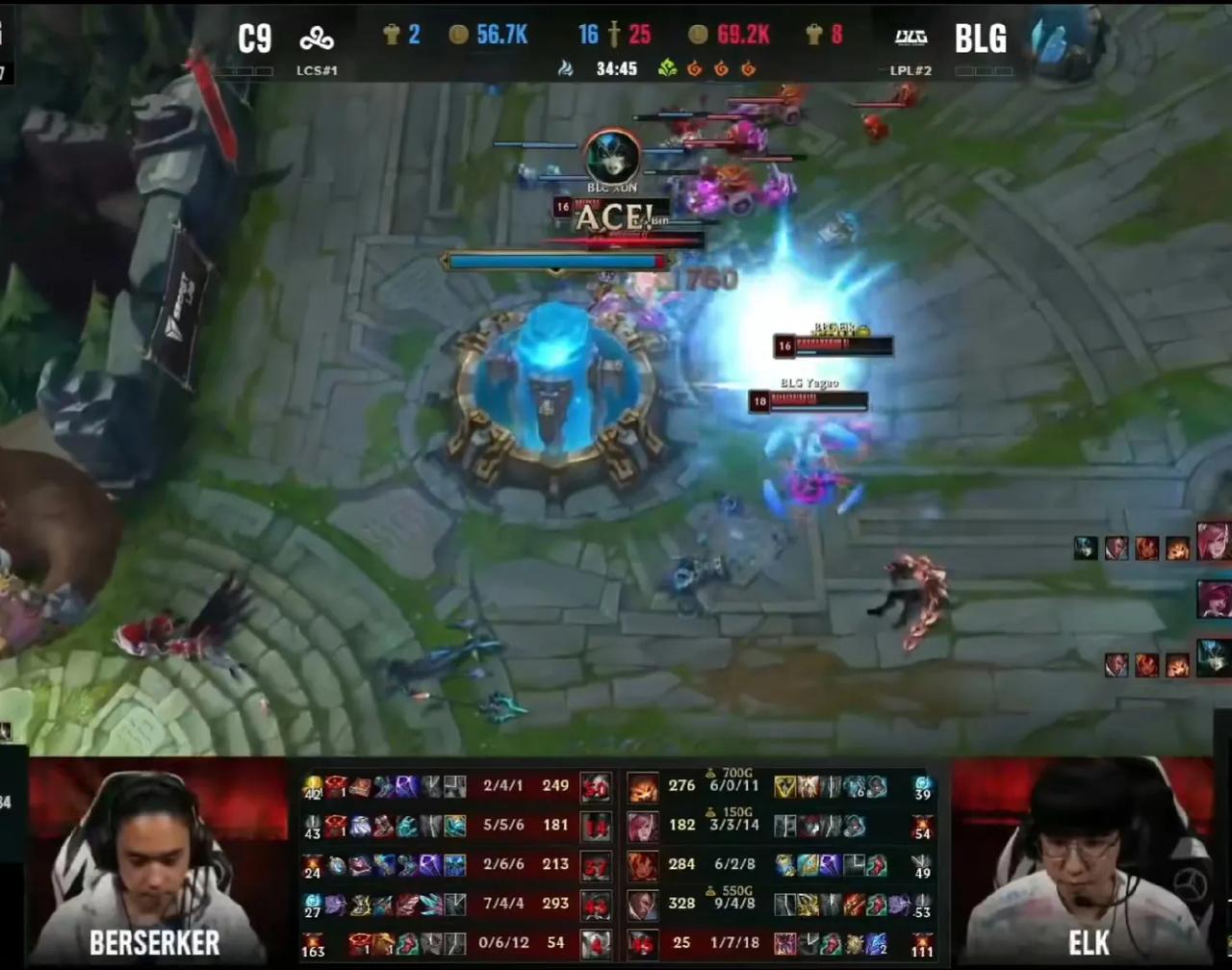 解说：很肥的阿宾，神“bin”天降

BLG对战C9第一局，有惊无险，C9前期有