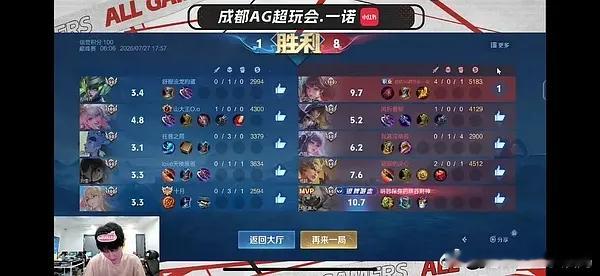 AG超玩会kpl2026kpl夏季赛成都ag超玩会 咱AG短短两天已经出了两个0
