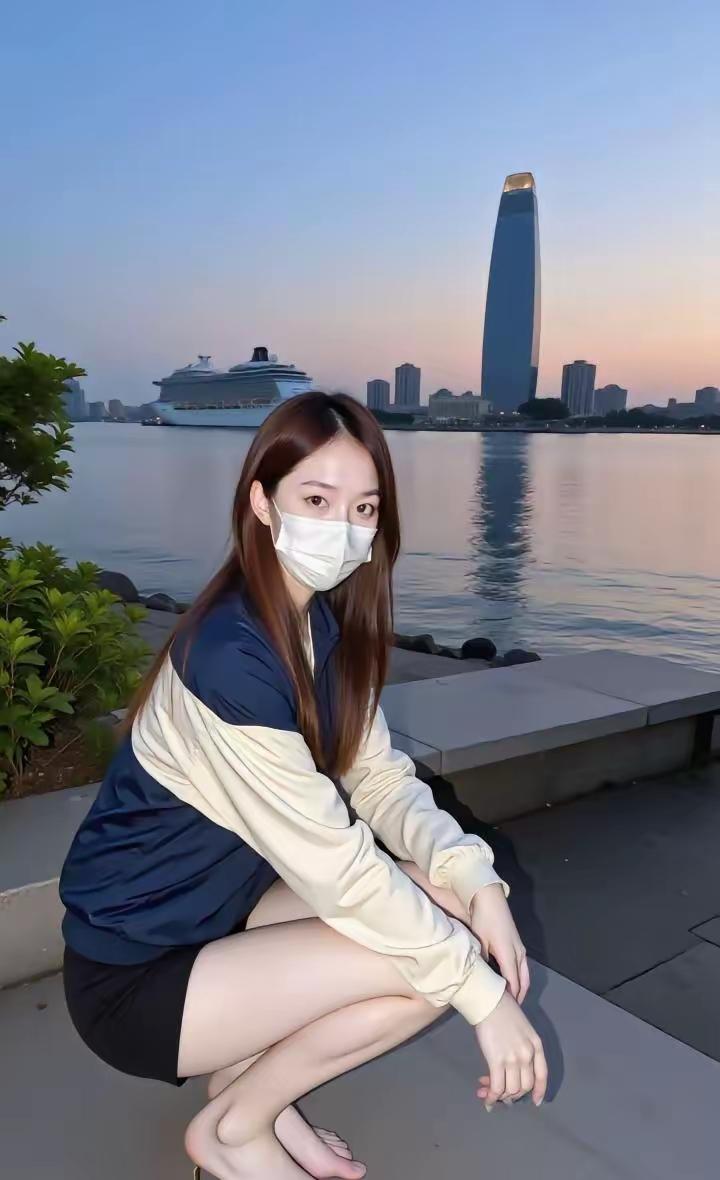 日落时分，静坐江边，感受城市的宁静与美好。🌅🏙️💙
