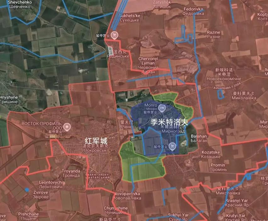 俄军继续对季米特洛夫包围圈进行压缩。这儿的乌军已经没有逃跑的任何希望，又不愿意投