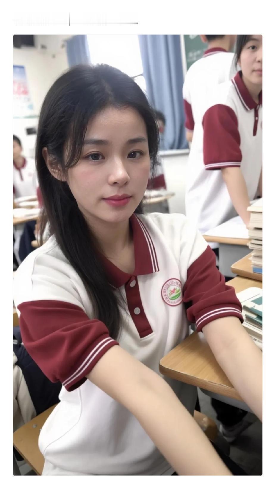 刘晓庆穿上校服也不能年轻了。