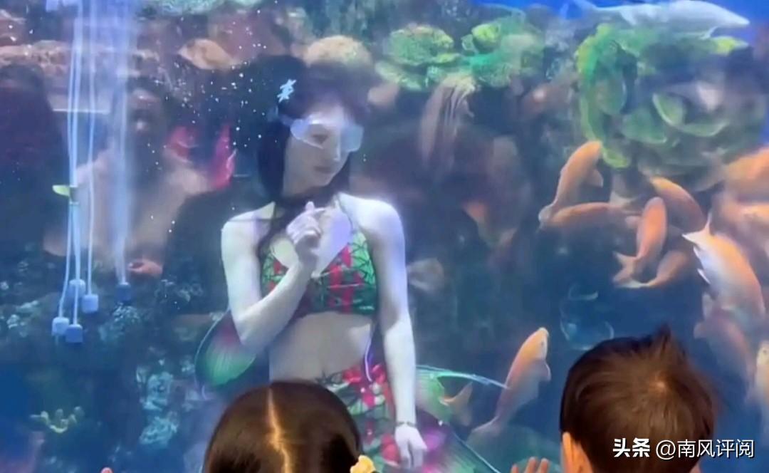 超市搞起美人鱼表演，竟是员工兼职出演！
 
5月26日，郑州中原区一家超市因为美