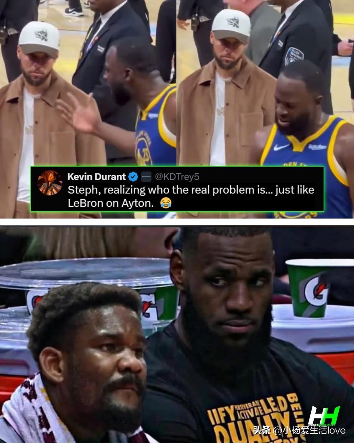 杜兰特:库里终于意识到勇士队问题在哪里!
KD的反应已经把一切写在脸上了👀
库