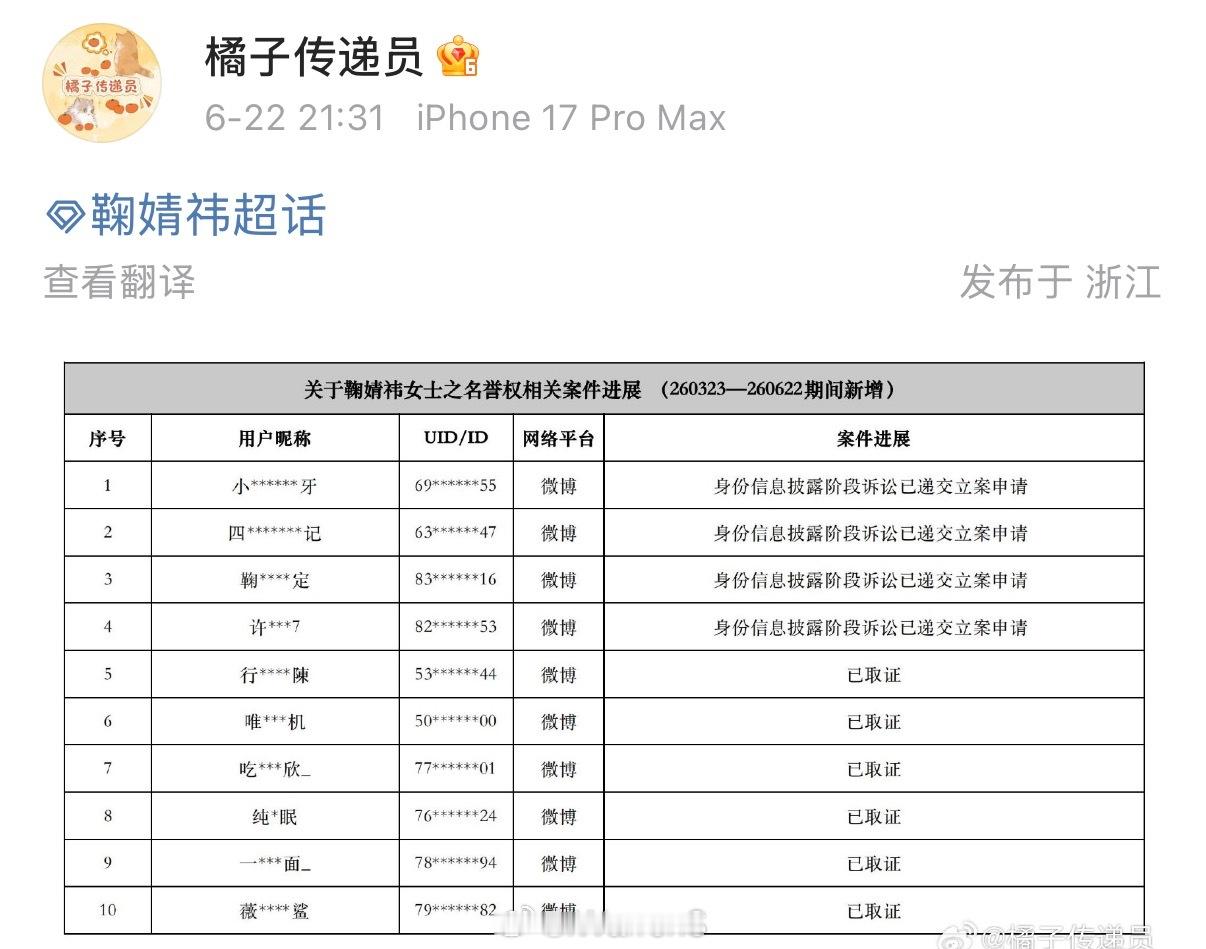 鞠婧祎告黑名单发布了呀！支持鞠婧祎维权呀！鞠婧祎告黑 鞠婧祎转发区