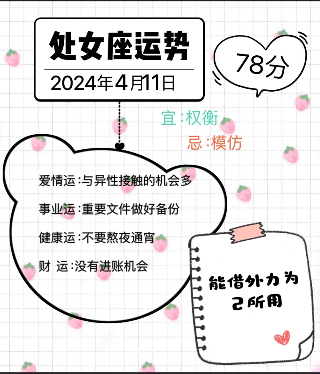 处女座2024年4月11日运势