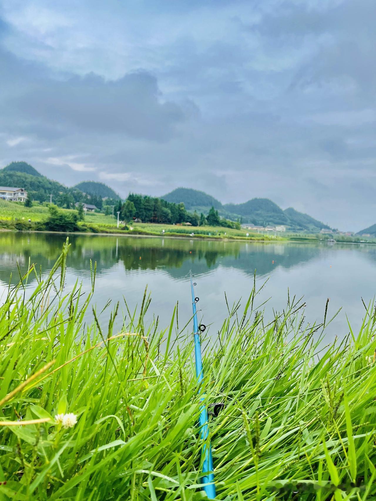 盛夏的仙草湖清风微凉，群山环抱着澄澈湖水，远离市井喧嚣，虎哥静坐湖畔垂钓。许久浮