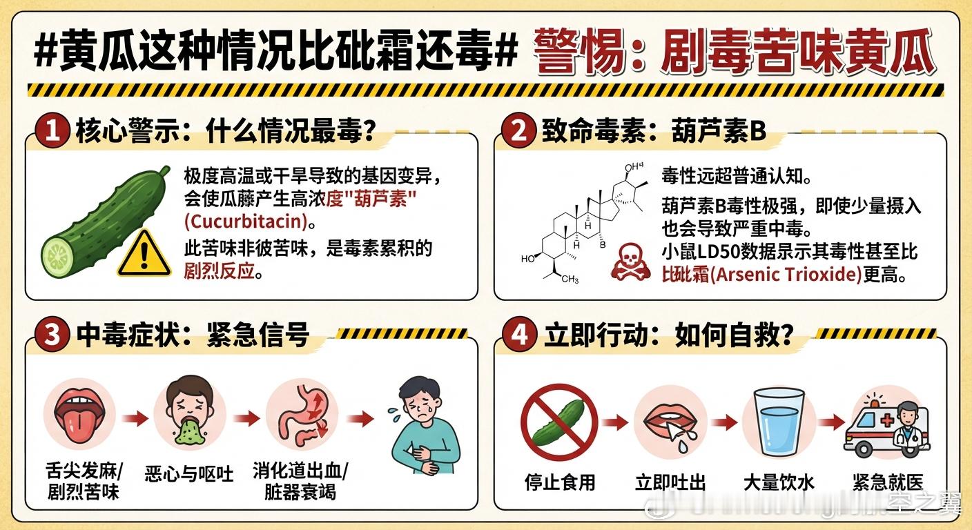 黄瓜这种情况比砒霜还毒 黄瓜在遭受严重虫咬、干旱、持续高温或低温等极端逆境时，会