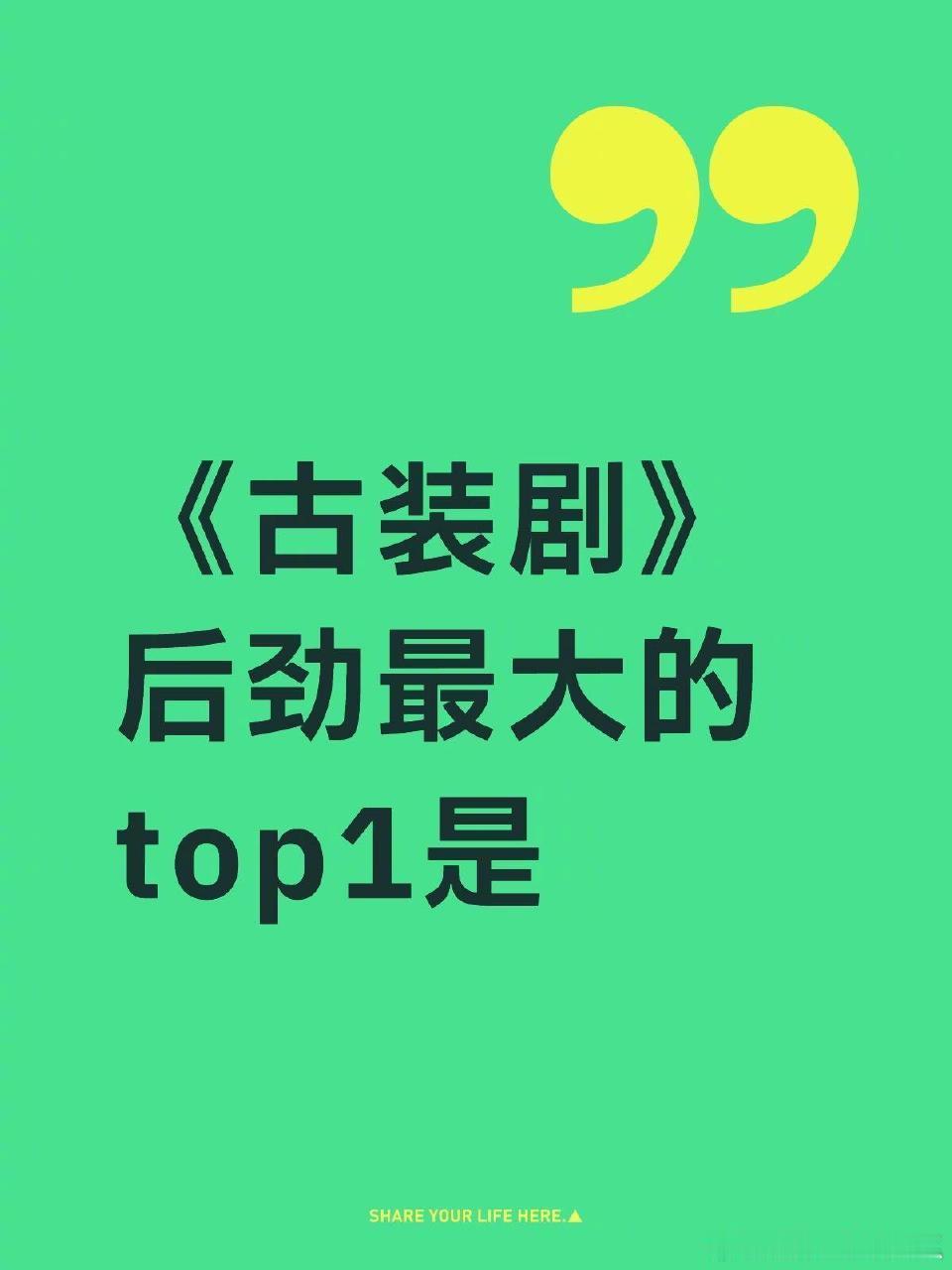 提名心中古装剧后劲最大的top1 ​​​