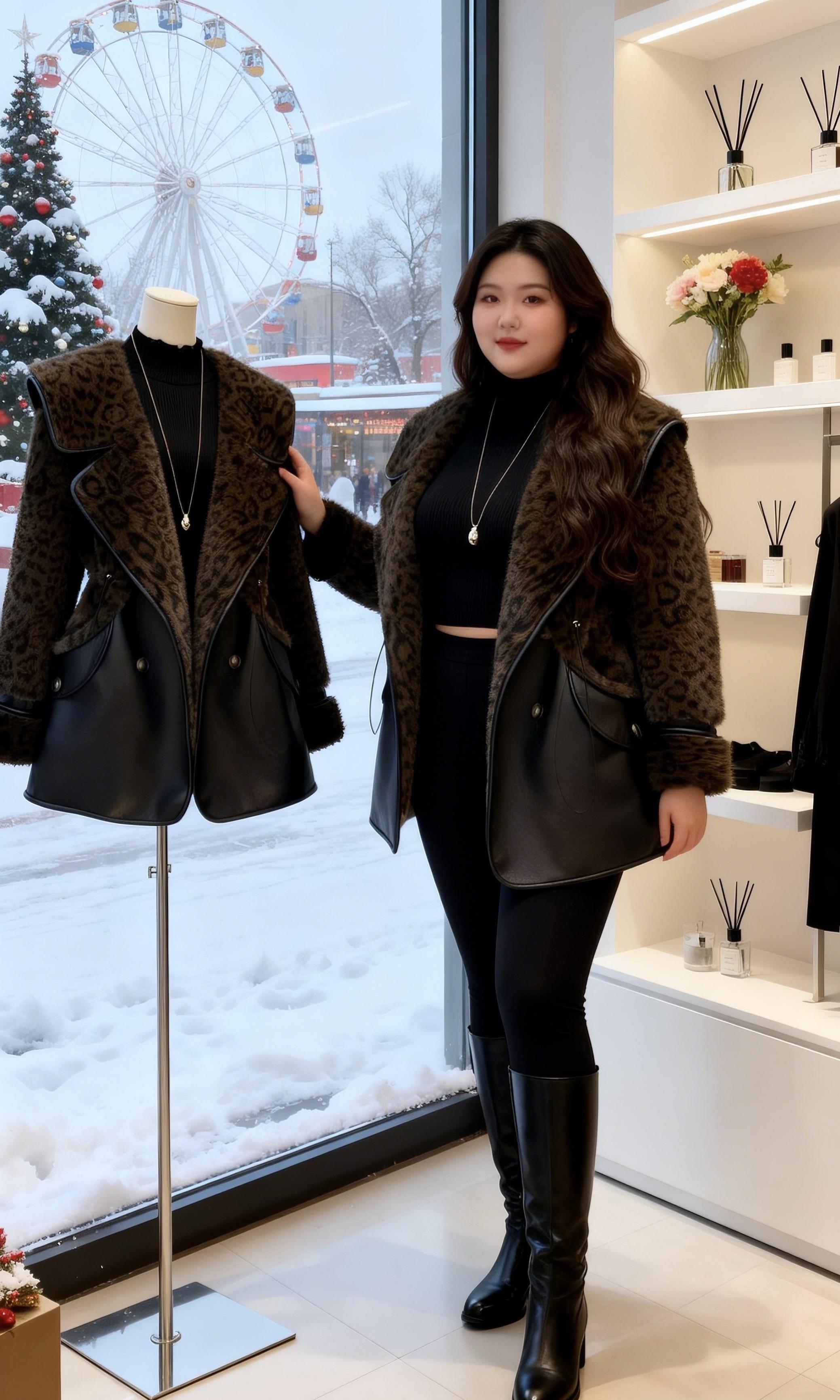 秋冬穿搭 保暖又好看一键入冬穿搭大码女装遮肉显瘦