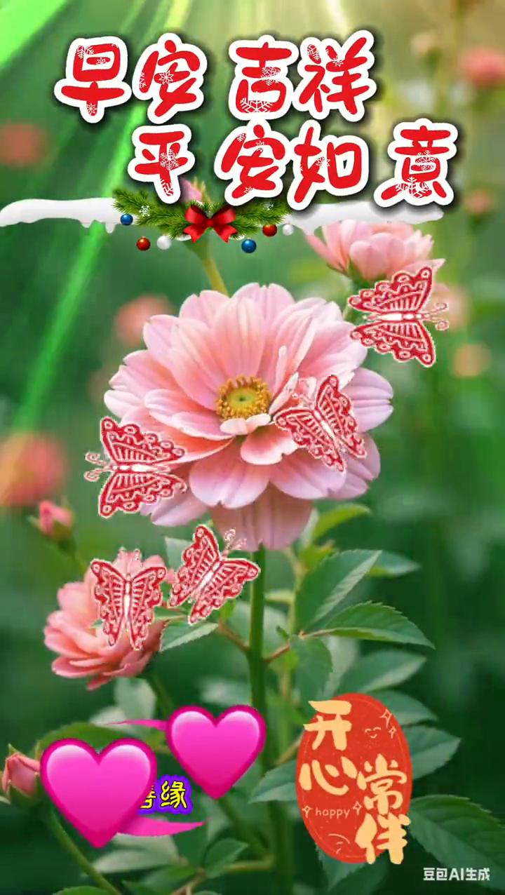 早安吉祥，平安如意。
人若有情，说啥都行；人若有缘，喝水也甜；放在心上的亲人，是