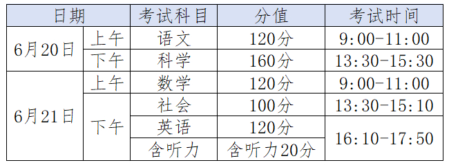 2026年浙江省中考将于6月20-21日举行，比去年提前一天，今年也将是首年全省