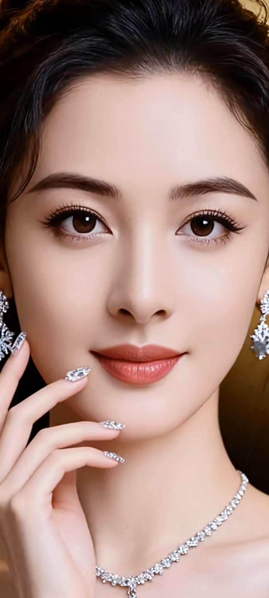 优雅气质，闪耀珠宝，完美妆容，女神范儿十足！