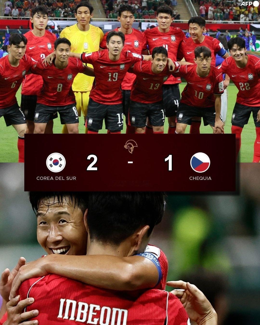 突发新闻：韩国队在世界杯首秀中上演惊天逆转，击败捷克队！比分：韩国 2-1 捷克