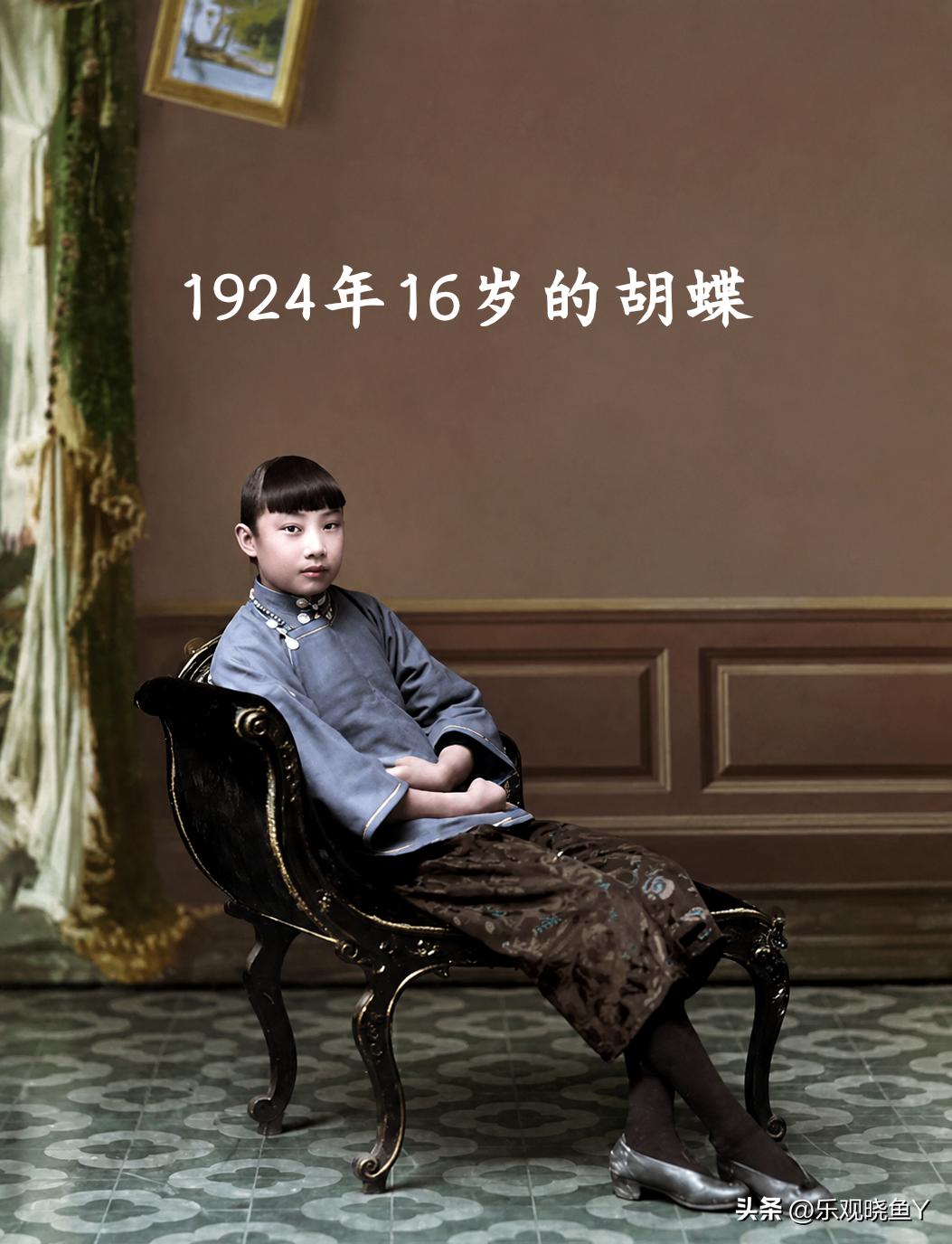 这是1924年胡蝶在上海留下的一张老照片！这绝非演戏，确是胡蝶本人，容貌清晰可辨
