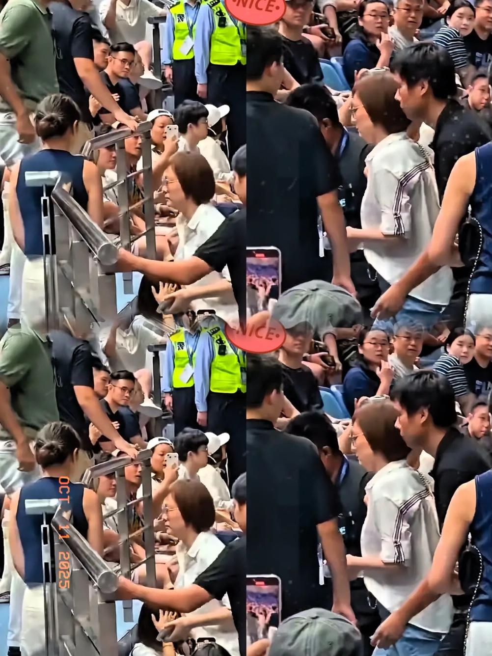 上海网球大师赛又有一名女士被驱逐出球场。这位女士在场边大“喊东亚病夫”，导致比赛