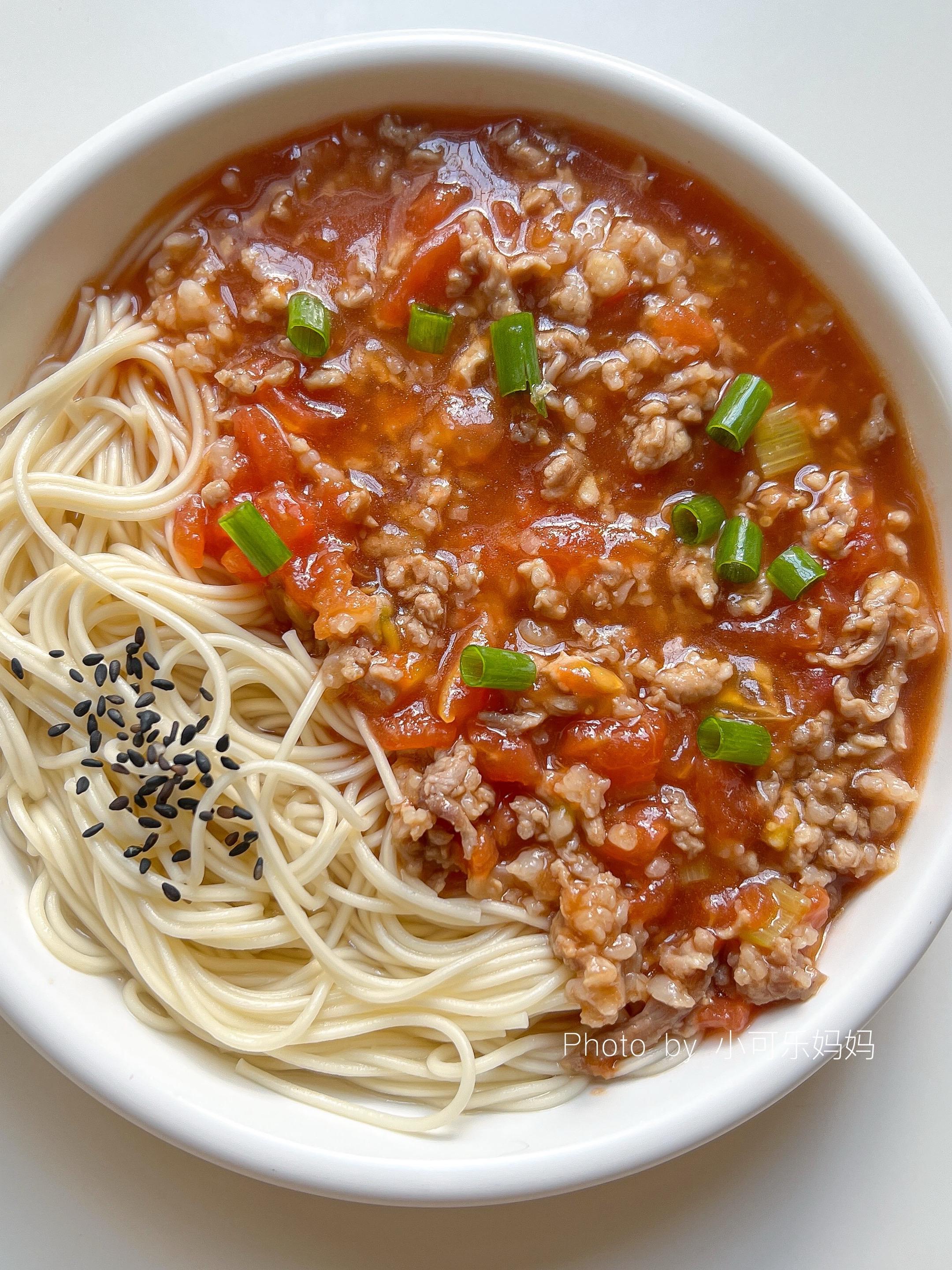 12m+番茄肉酱面🍅酸甜开胃 超好吃。今天做的这个番茄肉酱面，真的太...