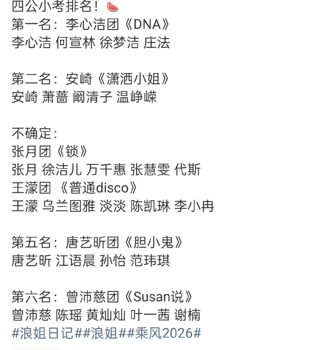 曾沛慈团四公小考排名倒一曾沛慈团四公小考排名第六 ？ 这个排名好意外 