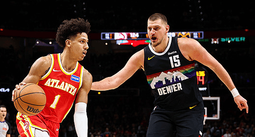 面对记录保持者，也能冲上榜？老鹰球员杰伦-约翰逊，面对约基奇所在的掘金，耗时16