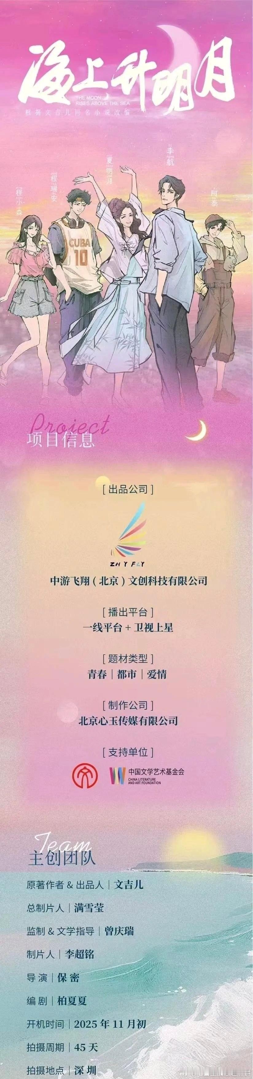 柯淳要演长剧了，文吉儿的《海上升明月》故事梗概：夏明月和李航都属于人群中第一耀眼