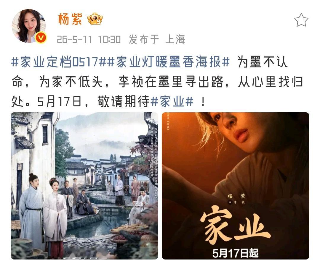 20260511家业定档0517家业灯暖墨香海报 为墨不认命，为家不低头，李祯在