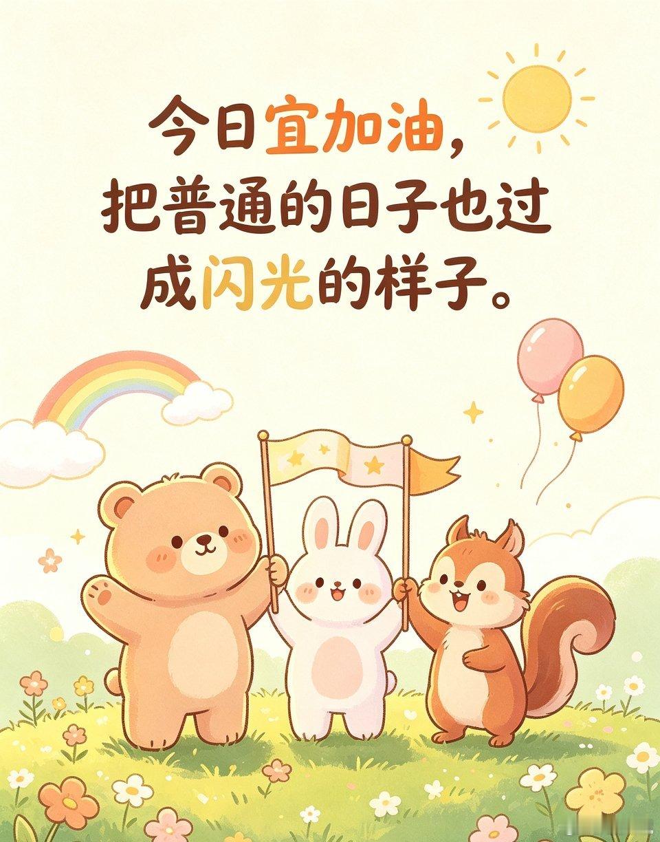 今日宜加油，把普通的日子也过成闪光的样子。 ​​​