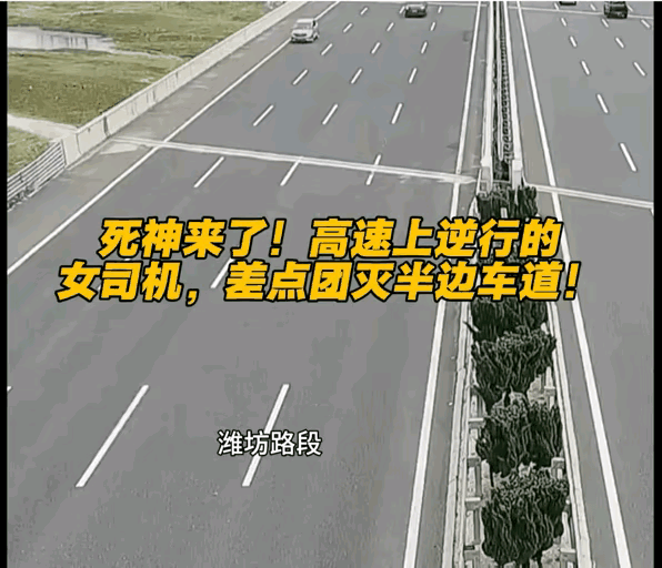 这司机太神勇了，高速路上在快速路上逆行，除了女司机都没这个胆量吧！这驾照确定是自