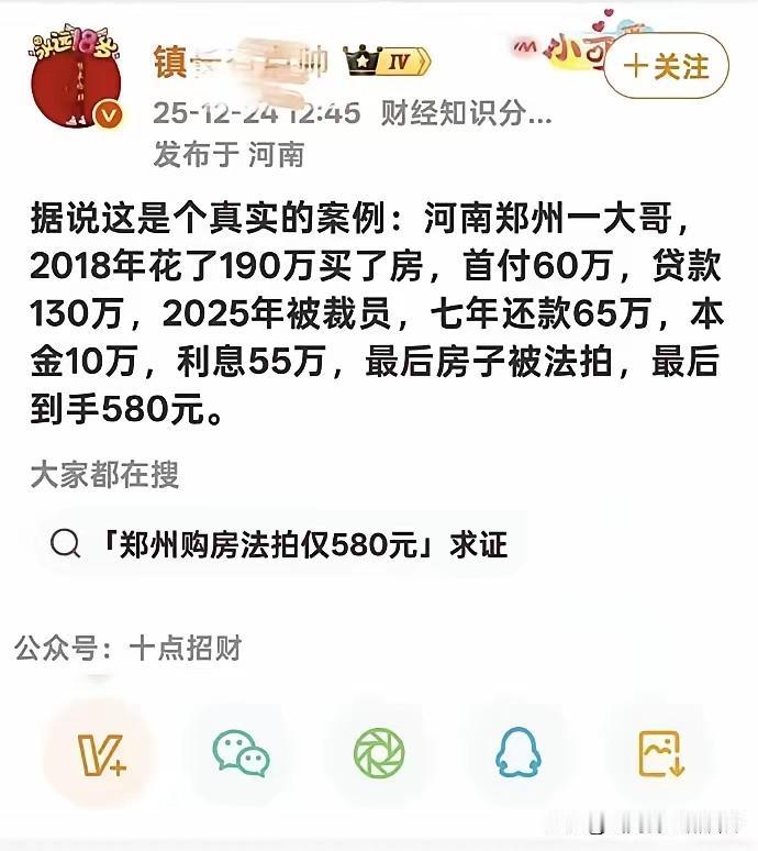 南柯一梦！7年首付60万，还款65万，房子法拍到手580元，数据帝来分析下真实性