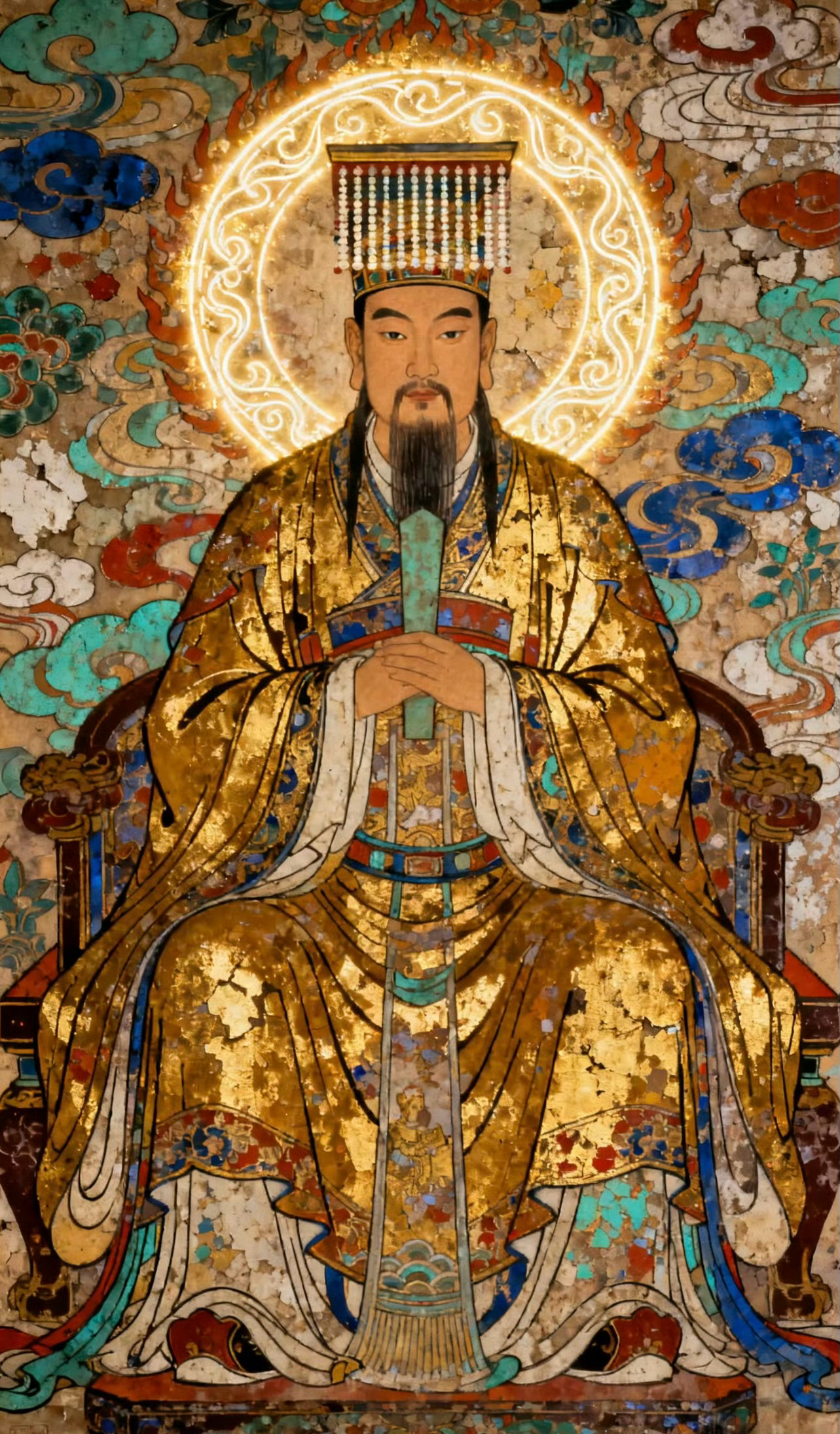 玉皇大帝  常持玉皇赦罪大天尊，一切恶业悉消灭道教认为，玉皇总管三界（天上、地下