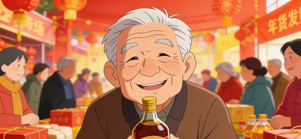 第一个领到刘强东年货大爷发声看到大爷领到年货说除夕喝的样子，心里满是温暖。一份年