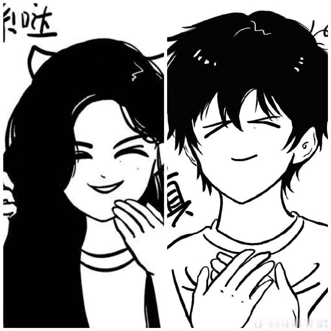 刘浩存宋威龙漫画情头这黑白漫画感，把俩人的甜都锁里头了，嗑疯，速安排✨刘浩存宋威