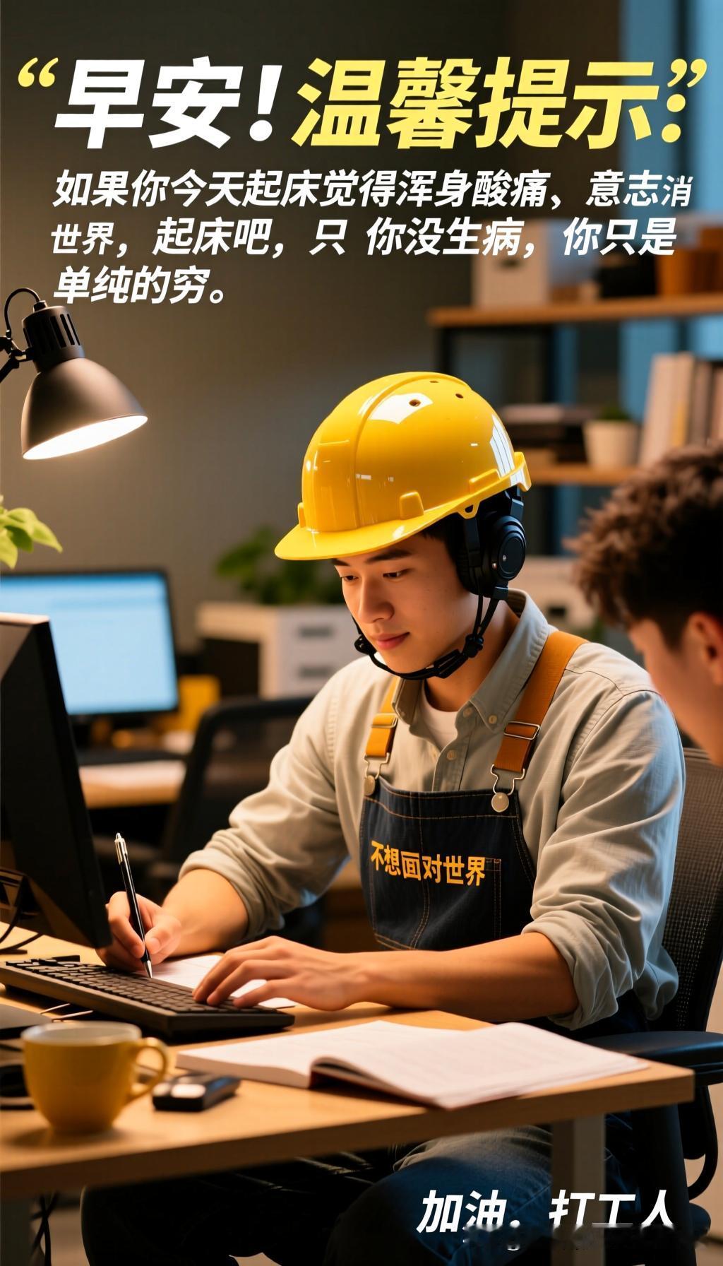 “早安！如果你今天起床觉得浑身酸痛、意志消沉、不想面对世界，别担心，你没生病，你