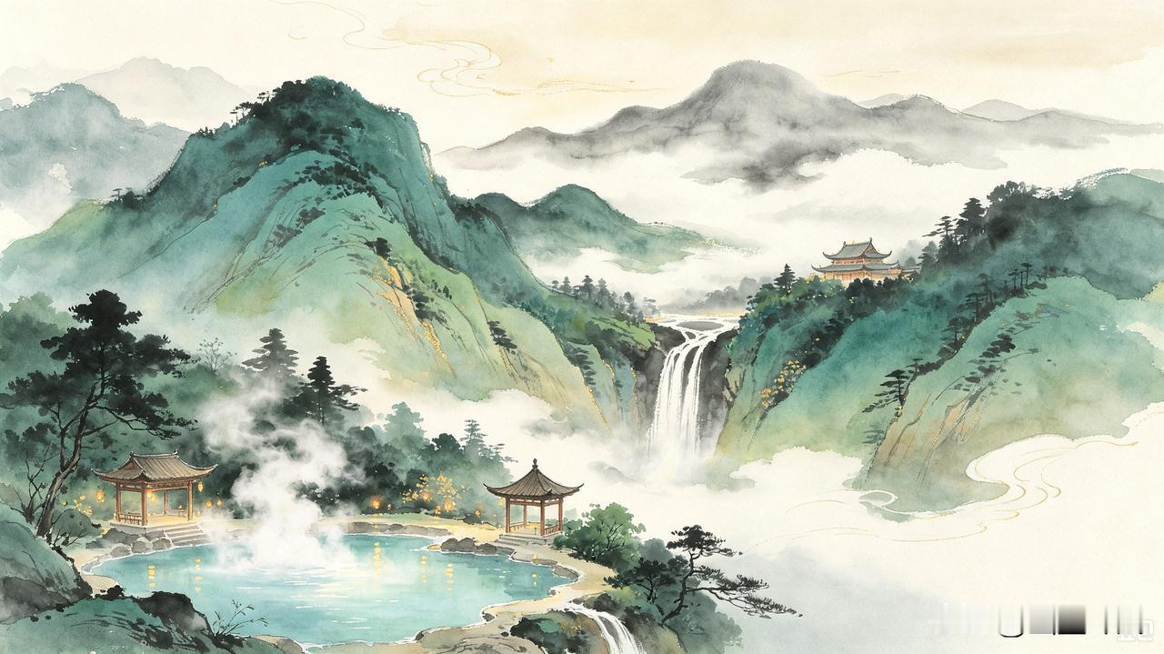 宜春的美，藏在明月山的清风云海间。群山连绵似弯月铺展，青云栈道凌空悬于绝壁，山间