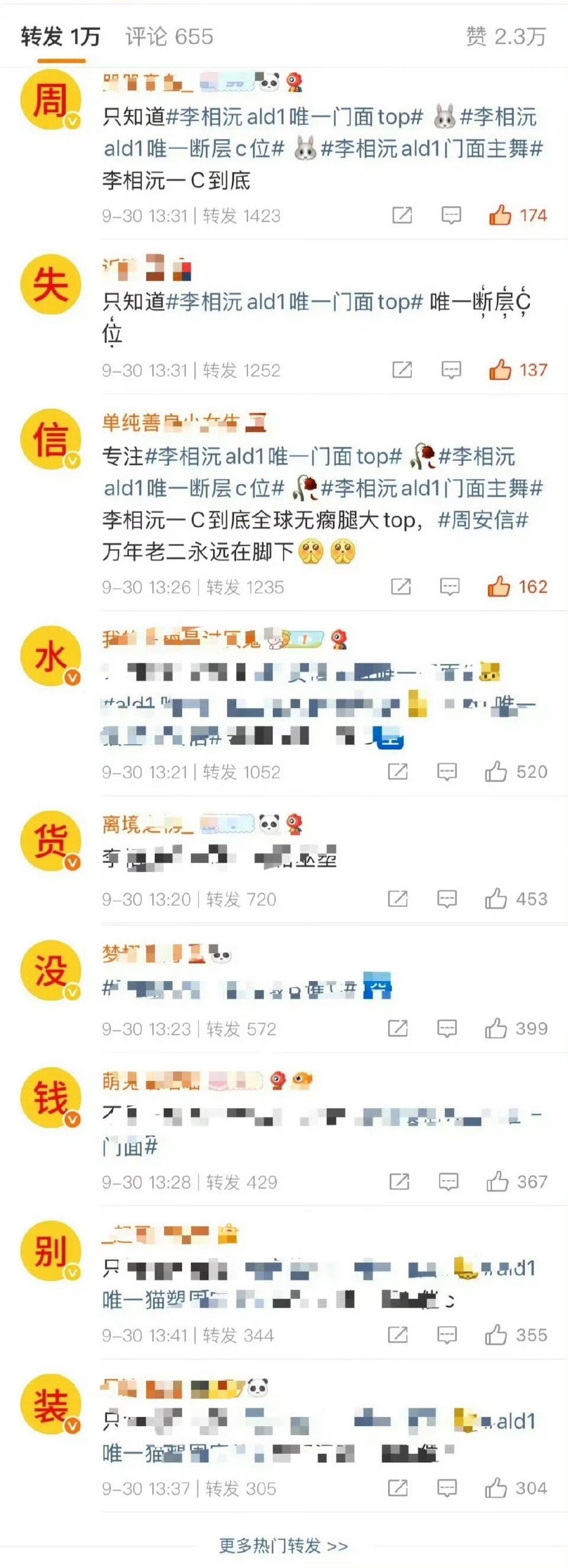 怎么看李相沅和周安信粉饰互相排的字 ​​​